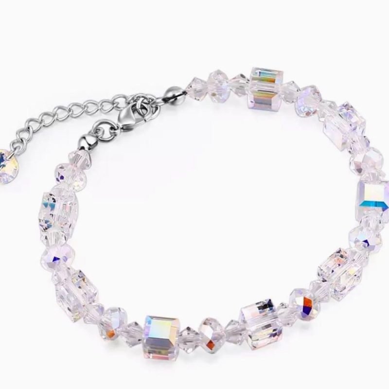 Pulsera de Cristal Transparente