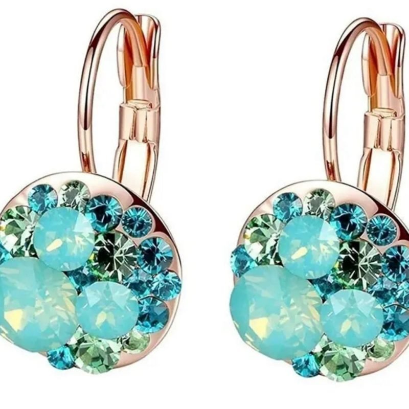 Caravanas de cristal con mini cristalitos