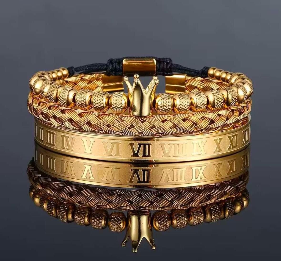 Pack x 3 Pulseras de Acero de Hombre