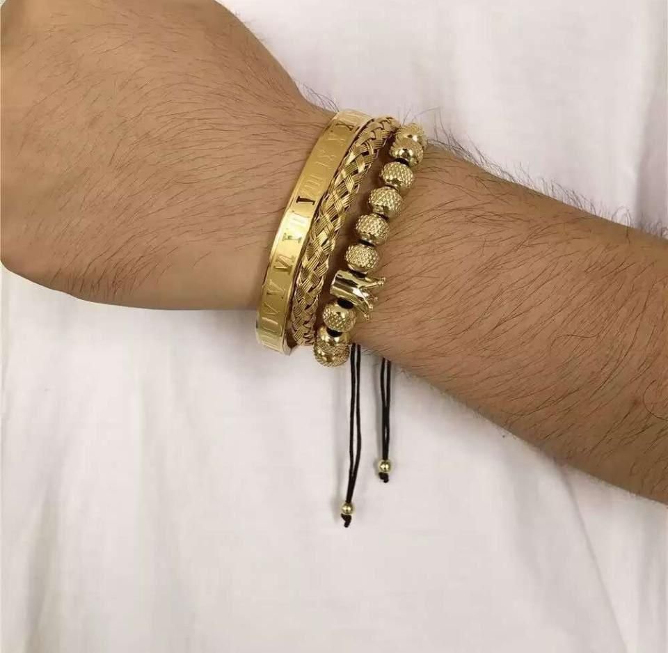 Pack x 3 Pulseras de Acero de Hombre