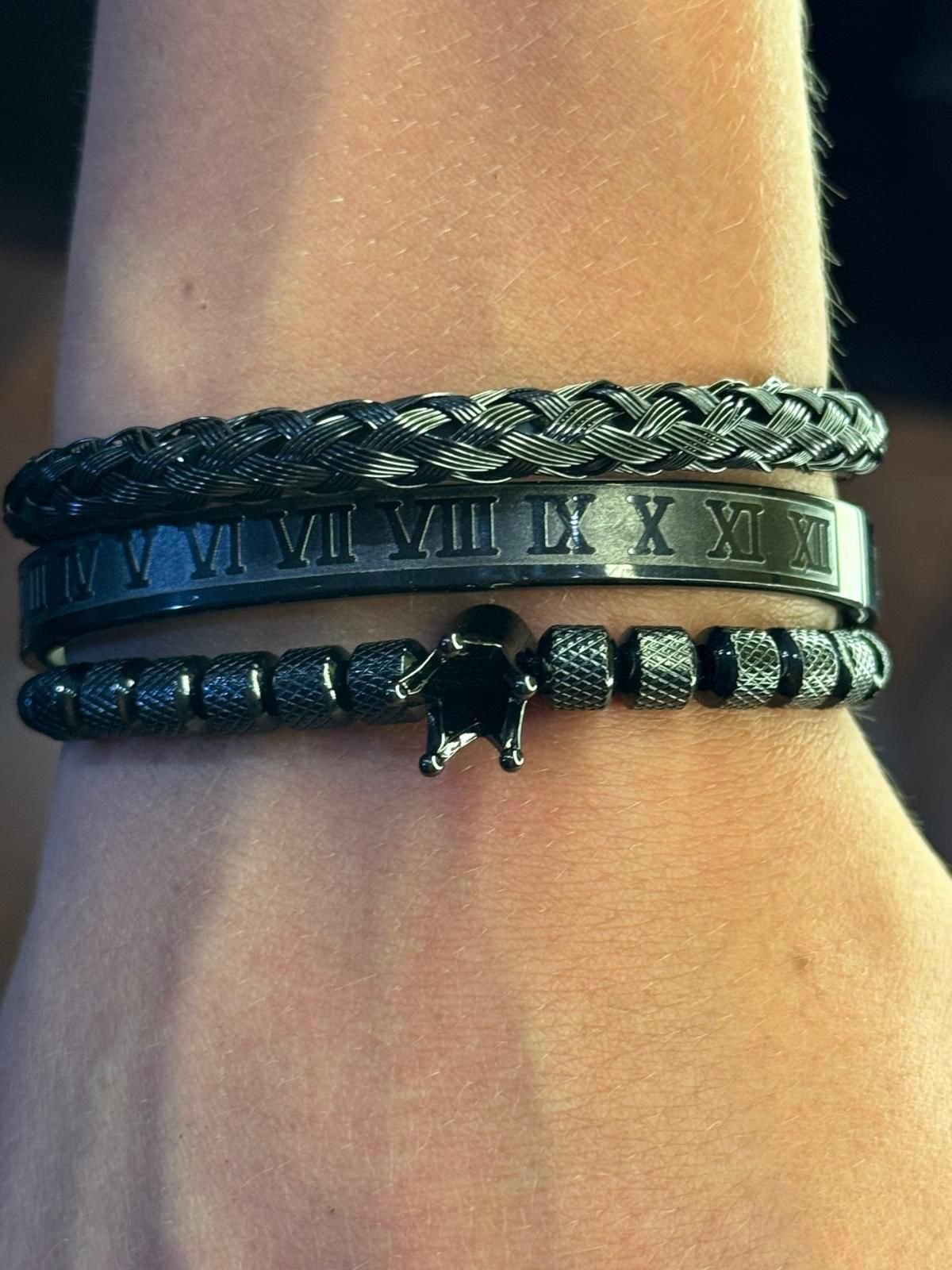 Pack x 3 Pulseras de Acero de Hombre