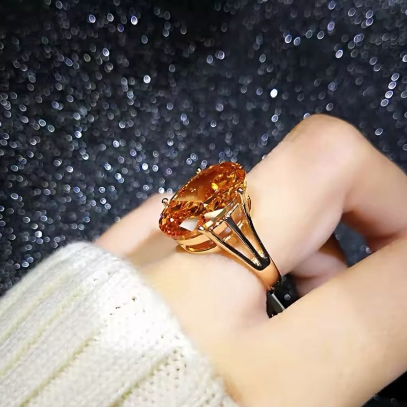 Anillo de Cristal redondo Ambar