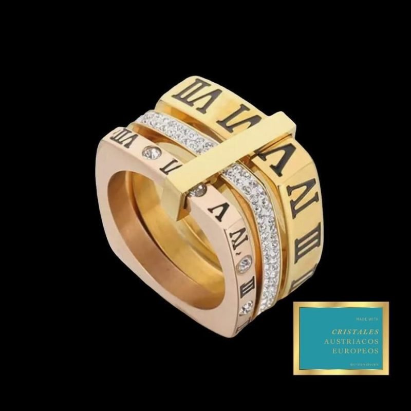 Anillo Cuadrado triple estilo Romano