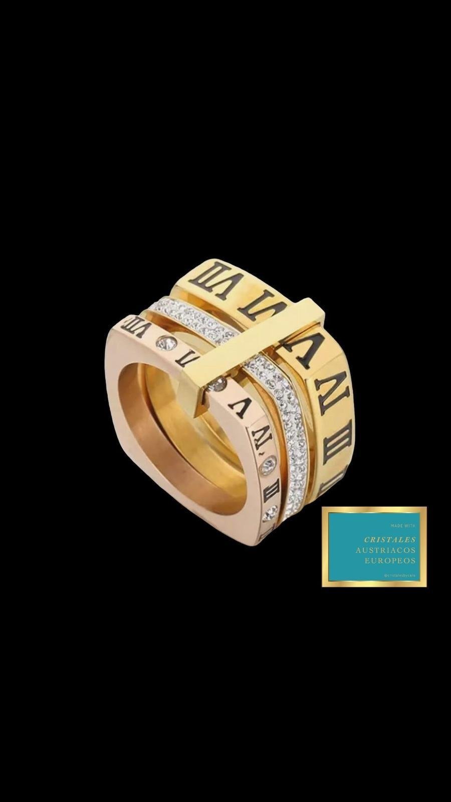 Anillo Cuadrado triple estilo Romano