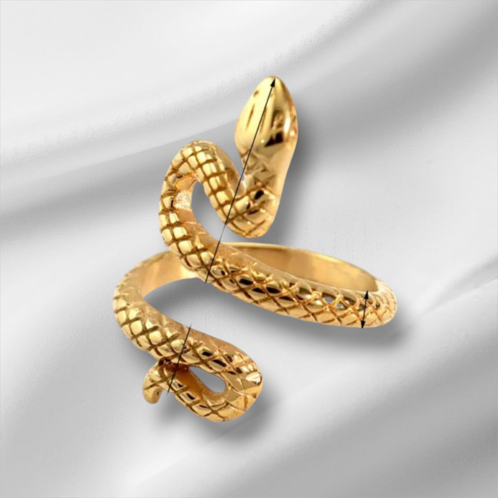 Anillo Víbora de Acero plateado y dorado