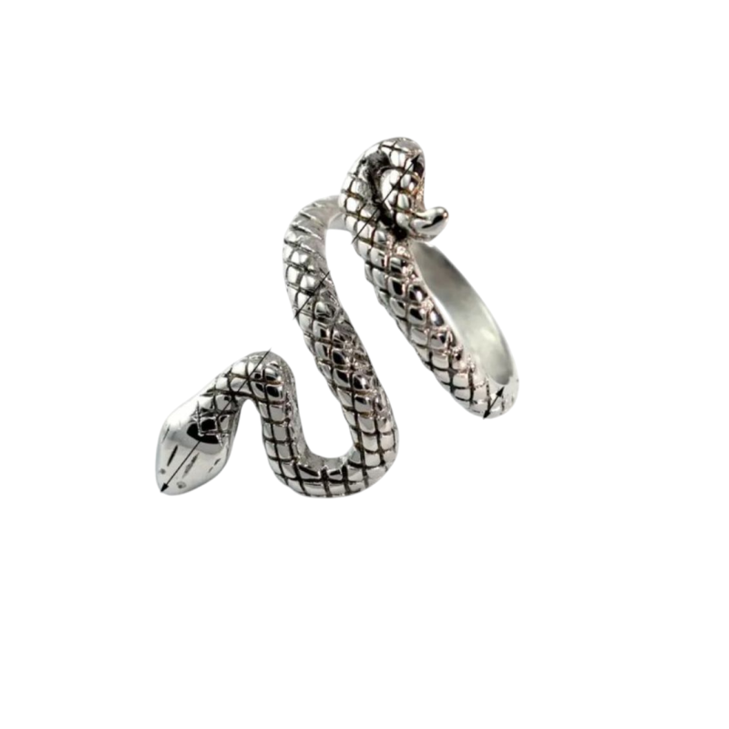 Anillo Víbora de Acero plateado y dorado