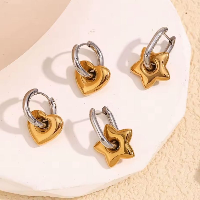 Aros de Acero en Corazón o Estrella - Colección New