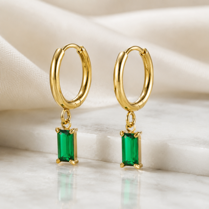 Aros de acero con barrita de cristal